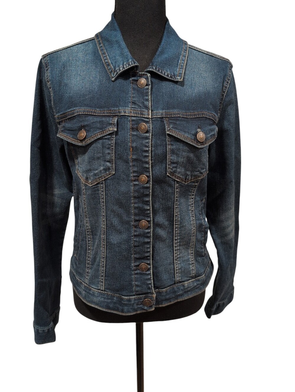 Curve Appeal Dark Wash Denim Jean Jacket - Women's Size Medium